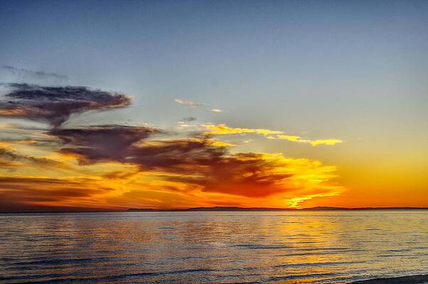Wave Photograph - Marbella Sunset And Darkening Cloud by Murray Croft