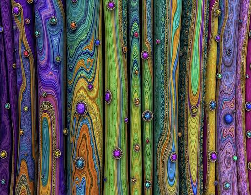 Vibrant Digital Art - Marbled And Embellished by Eris And AI