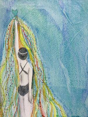 Abstract Wall Art featuring the mixed media Marcie Sparkles by Mary Conner