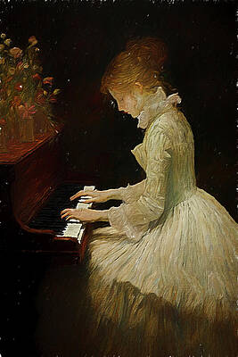 Marguerite Gachet al piano Renaissance Style Painting by Nature Oil Painting