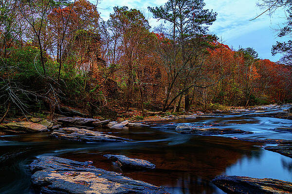 Vibrant Photograph - Marietta Paper Mill Ruins At Dusk #11 by Anthony Hightower