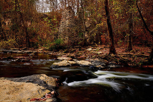 Vibrant Photograph - Marietta Paper Mill Ruins On Sope Creek #2 by Anthony Hightower