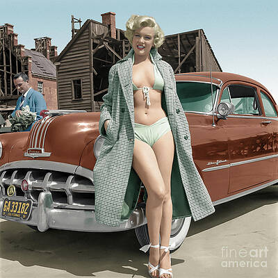 Marilyn Monroe with a Classic Pontiac Photograph
