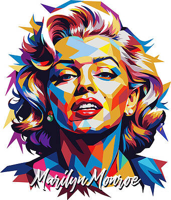 Vibrant Wall Art featuring the digital art Marilyn Monroe In WPAP Pop Art by Vector Artnesia