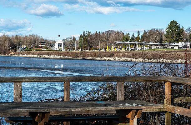 2023 Photograph - Marine Park Bench And Semiahmoo Bay by Tom Cochran