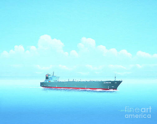 Boat Wall Art featuring the painting Marshall Islands Ship Registry - Alrehab by Keith Reynolds