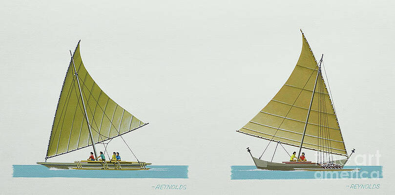 Boat Wall Art featuring the painting Marshallese Canoe by Keith Reynolds