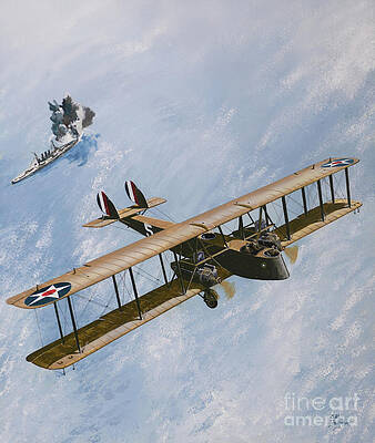 Airplane Wall Art featuring the painting Martin MB-2 by Steve Ferguson