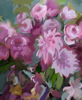 Flower Wall Art featuring the painting Mas Flores by Sonja Kraft