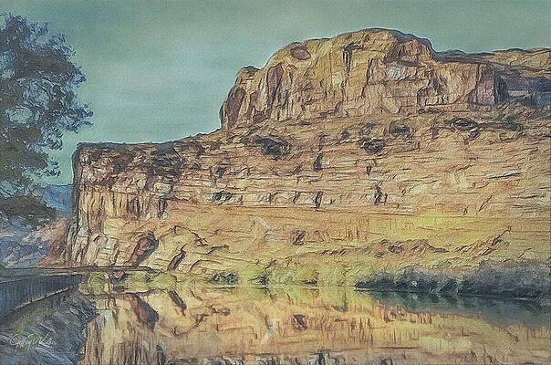 Reflection Wall Art featuring the painting Massivity by Jeffrey Kolker