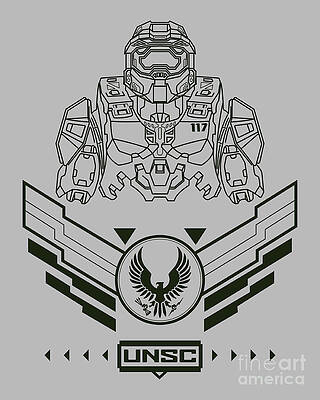 Wall Art featuring the digital art Master Chief Petty Officer John-117 by Kirania Finest