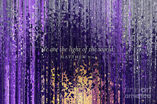 Wall Art featuring the painting Matthew 5 14 Bible Verse Wall Art, Ye Are The Light Of The World by Mark Lawrence