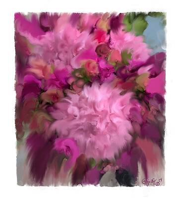Flower Wall Art featuring the painting Mattie's Garden - Llush Floral Wall Art Print by Sonja Kraft
