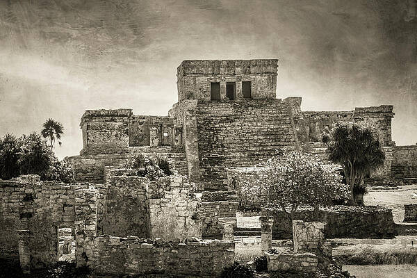 Wall Art featuring the photograph Mayan Temple At Tulum Mexico by Mary Lee Dereske