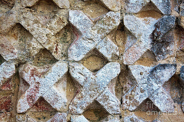 Wall Art featuring the photograph Mayan X Stone Carvings Pattern by Tatiana Travelways