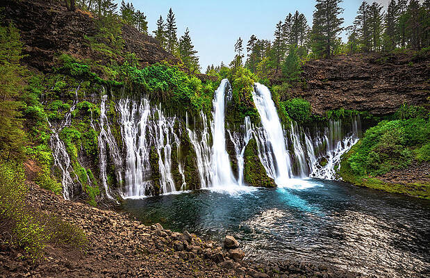Beautiful Photograph - McArthur Burney Falls And Surrounding Pool, California by Abbie Warnock
