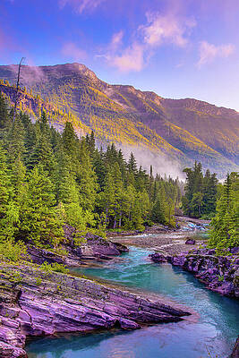 Wall Art featuring the photograph McDonald Creek - Glacier National Park by Adam Mateo Fierro