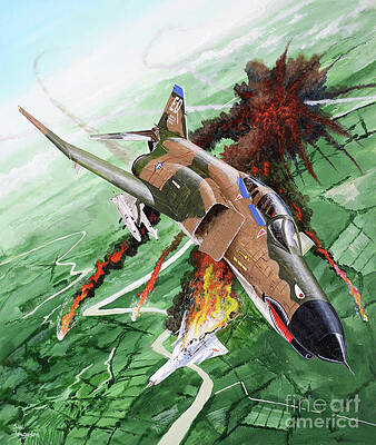 Airplane Wall Art featuring the painting McDonnell Douglas F-4E Phantom II by Steve Ferguson