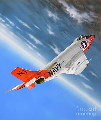 Airplane Painting - McDonnell F3H-2 Demon by Steve Ferguson