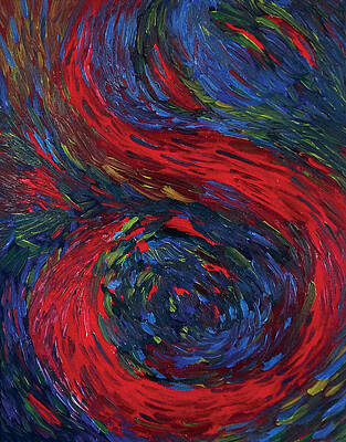 Wall Decor Painting - MCG No. 59 Abstract Oil Painting by Michel Cruz-Garcia