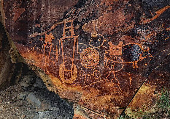 Scenery Photograph - McKee Springs Petroglyphs Close Up, Utah by Abbie Warnock