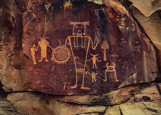 Scenery Photograph - McKee Springs Warrior Spiral Petroglyphs, Utah by Abbie Warnock