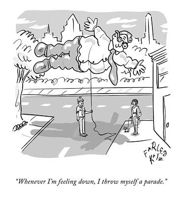 Joy Drawing - Me Parade by Farley Katz