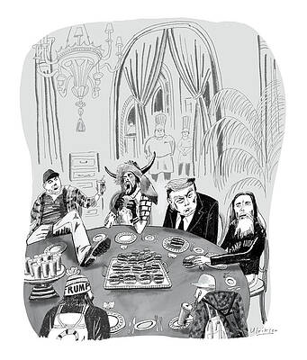 Fast Drawing - Meanwhile At Mar-a-Lago by Mark Ulriksen