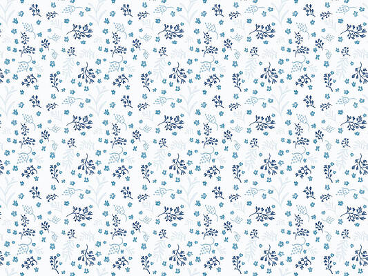 Iris Wall Art featuring the digital art Medieval Motifs Monochromatic Blue Pattern by Snow Iris Studio