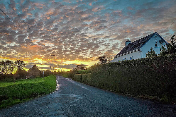 Wall Art featuring the photograph Meenoline Cottage Sunset by Mark Callanan