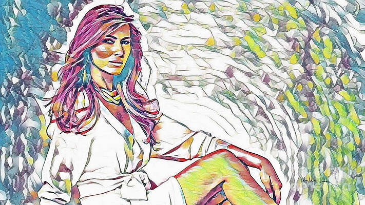 Wall Art featuring the digital art Melania Trump - First Lady by Antonios Valamontes
