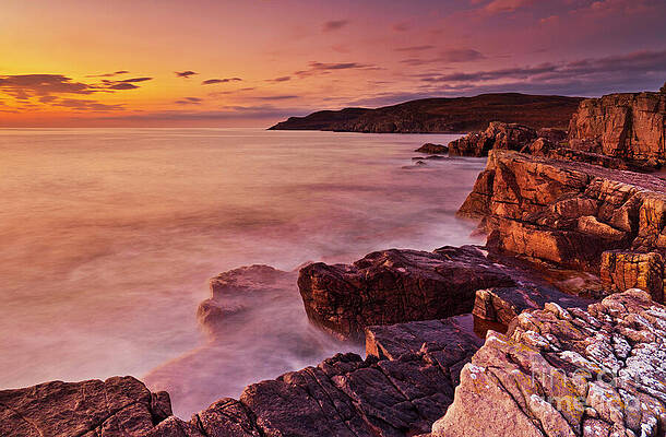 Dramatic Photograph - Sunset Mellon Charles Coastline, Wester Ross, Scotland by Neale And Judith Clark