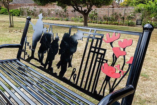 Wall Art featuring the photograph Memorial Bench by Shirley Mitchell