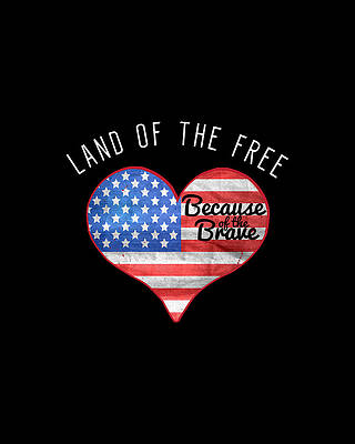 The Digital Art - Memorial Day Shirt Land Of The Free by Flippin Sweet Gear
