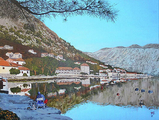 Wall Art featuring the painting Memories Of A Morning In Kotor, Montenegro by Francisco Gutierrez