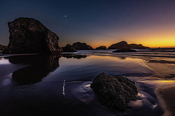 Oregon Photograph - Merging Moon by Tim Lyden