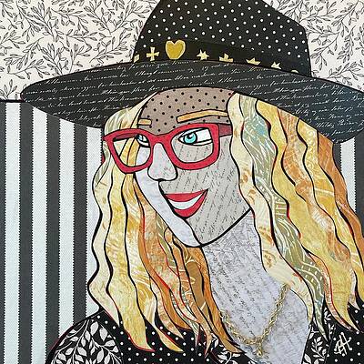 Collage Wall Art featuring the mixed media Meri Geri by Beth Hanson