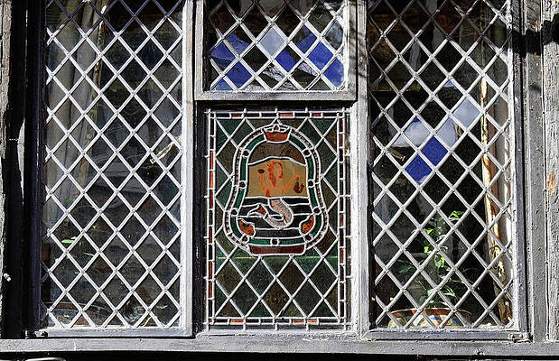 Wall Art featuring the photograph Mermaid Pub Window by Shirley Mitchell