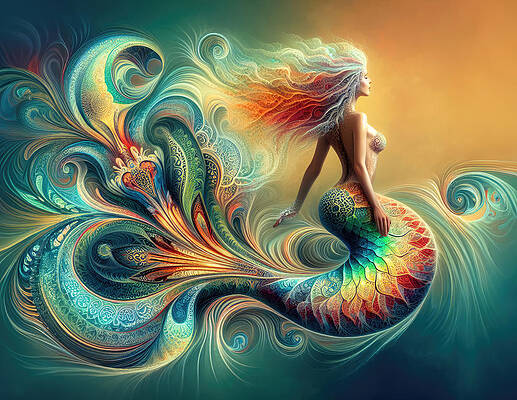 Majestic Wall Art featuring the photograph Mermaid's Manifestation by Bill and Linda Tiepelman