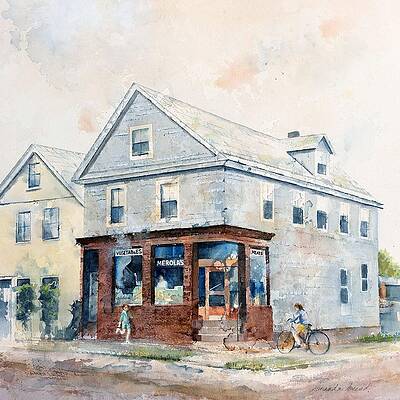 Wall Art featuring the painting Merola's Market by Amanda Amend