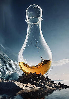 Wall Art featuring the digital art Message In A Decanter by Rafael Salazar
