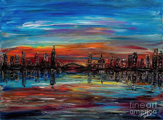 Sunset Painting - Metropolis by Tammy Terres - Dezigner Reflexions
