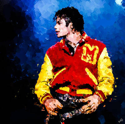 Expressive Digital Art - Michael Jackson Standing On Stage by Gradify Creations