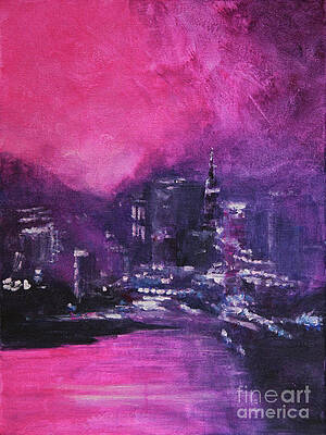 Minimalist Wall Art featuring the painting Midnight Blush by Jane See