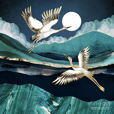 Midnight Cranes by Spacefrog Designs