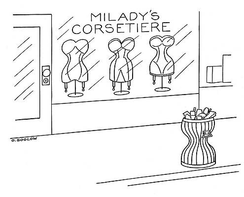 Underwear Drawing - Milady's Corsetiere by Otto Soglow