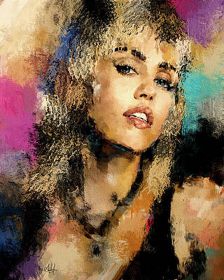Vivid Portrait of Woman with Bold Colors Digital Art