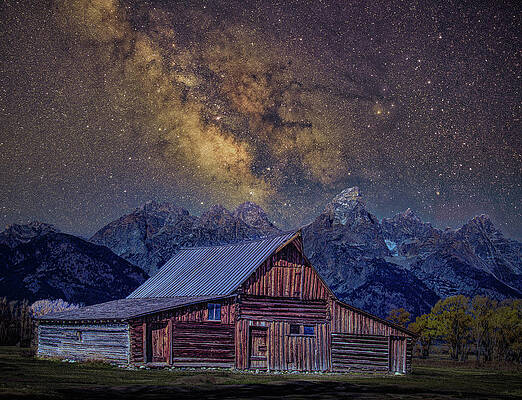 Jackson Hole Photograph - Milky Way Over Tetons by Jon Snyder