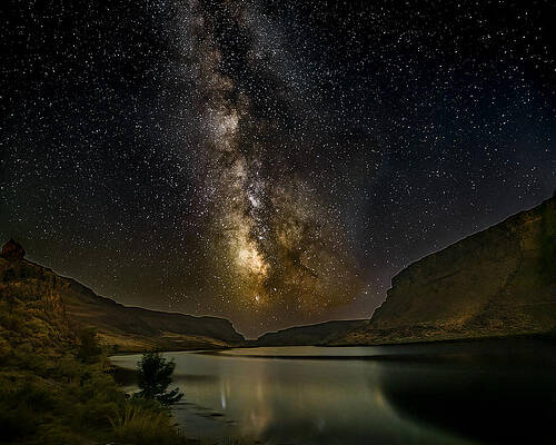 Photograph - Milky Way Over The Snake River by Tim Lyden