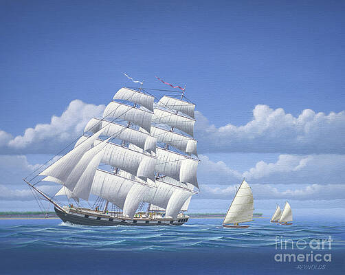 Boat Wall Art featuring the painting Millennium Of Sailing In Marshall Islands - British Man-O-War HMS Serpent by Keith Reynolds